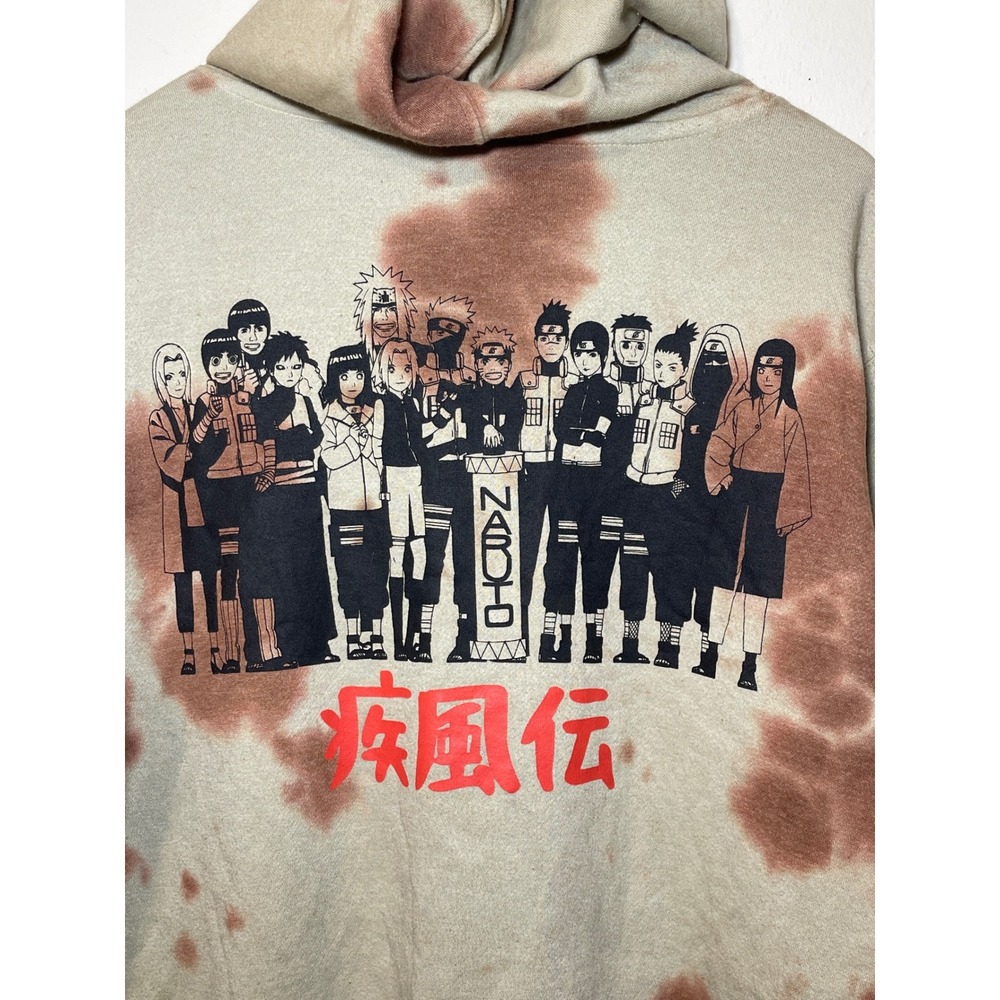 Naruto Shippuden‎ Hoodie Size Medium Brown Tie Dye Anime Manga Streetwear Skater - Picture 6 of 9